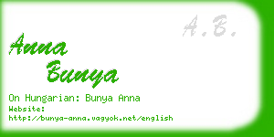anna bunya business card